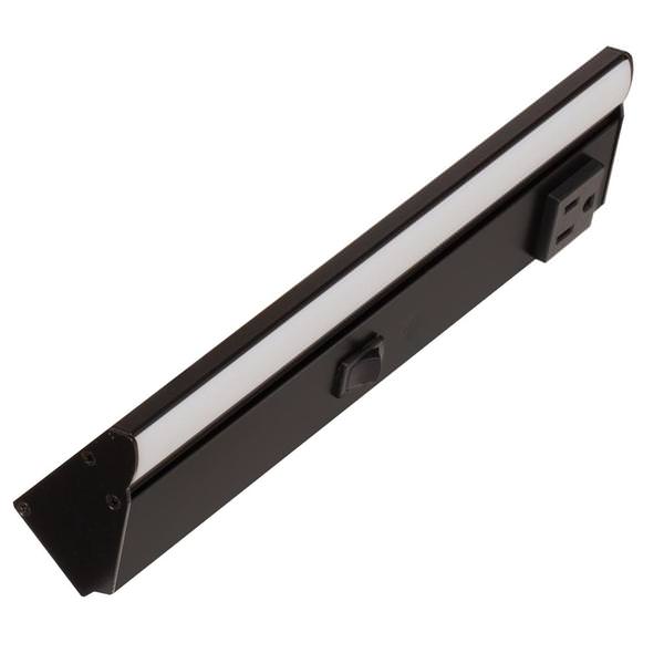 10.5" 2 watt 120 volt Cool White Black LED Lighted Power Strip